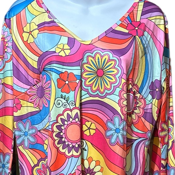 1970's Flower Power Hippie Dress - Picture 5 of 16